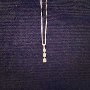 Silver stone necklace
