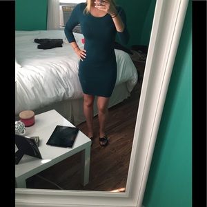 CUTE F21 Green blue body con dress