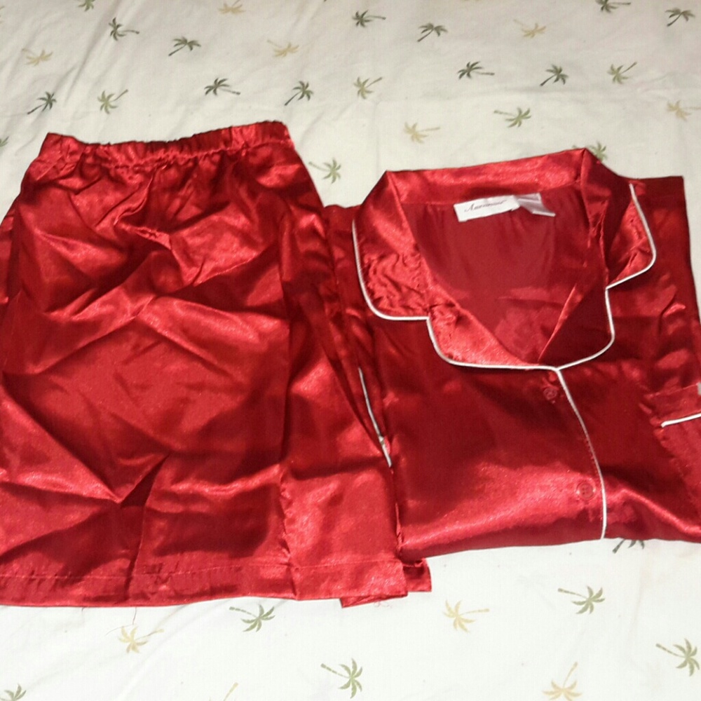 Red Pajama Sleep Set 2 Woman Within Amoureuse NWOT