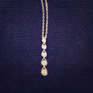 Silver 5 stone necklace