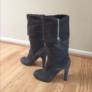 Franco Sarto gray suede boots.