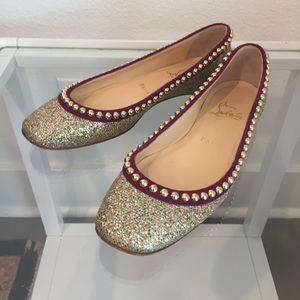 Christian Louboutin Glitter Flats