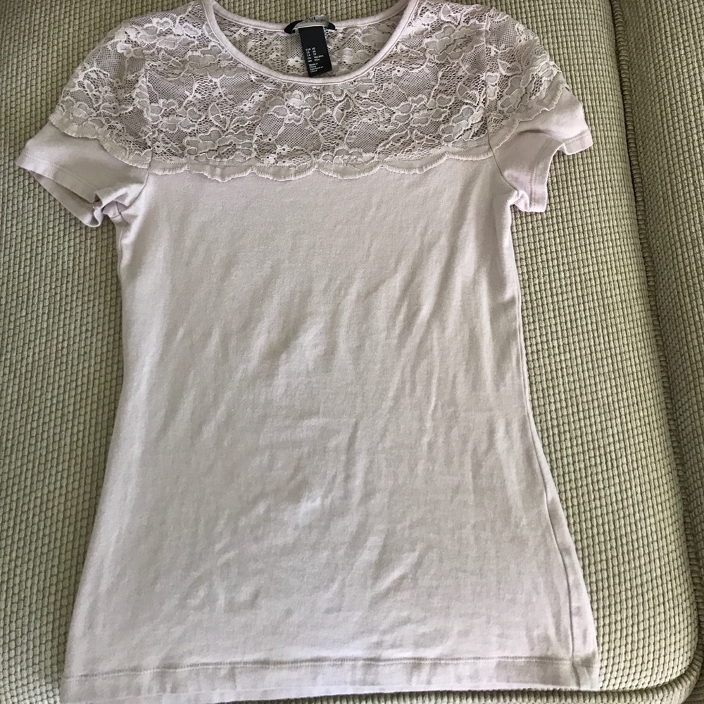 H&M Short Sleeve Lace Shirt