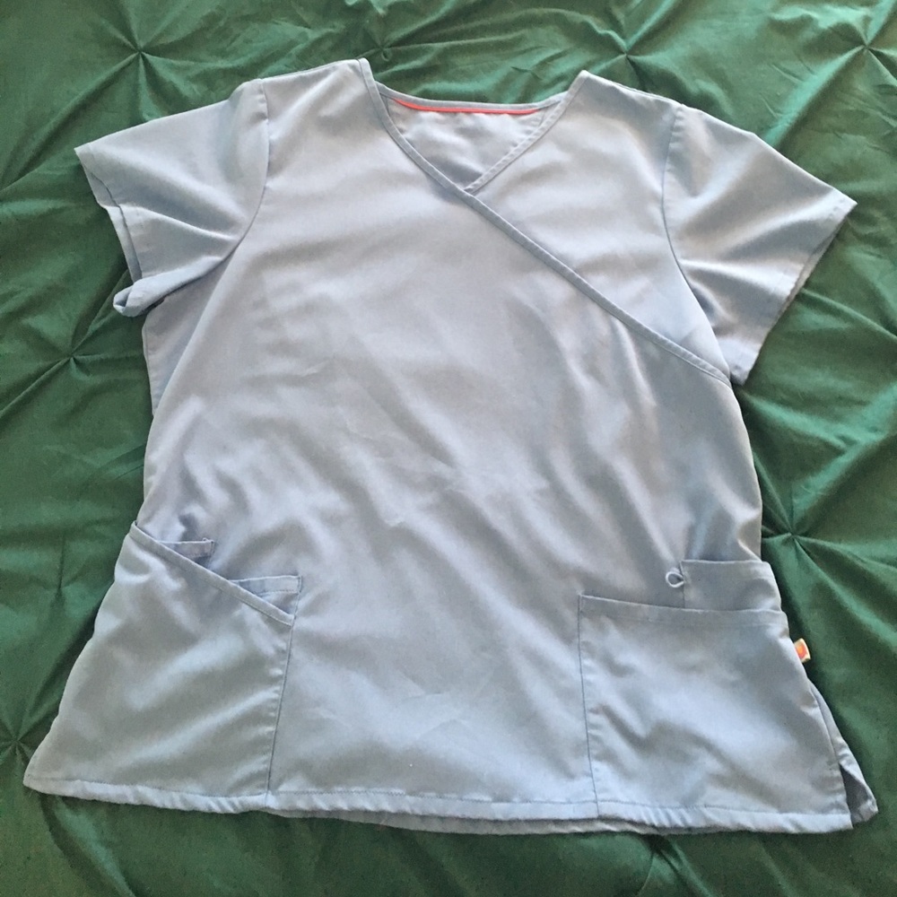 Urbane Ceil Blue Scrub Top