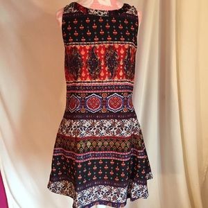 Bohemian A-Line Cut-Out paisley Dress