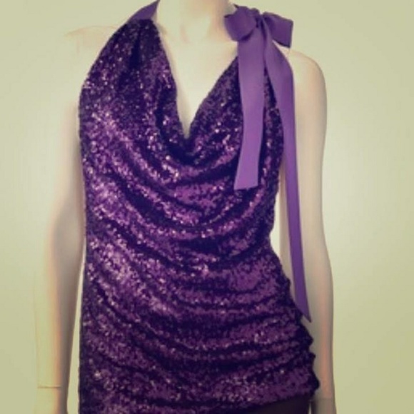 Jennifer Lopez Sequin Tank Top With Bow Tie - Picture 2 of 2