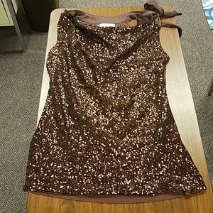 Jennifer Lopez Sequin Tank Top With Bow Tie