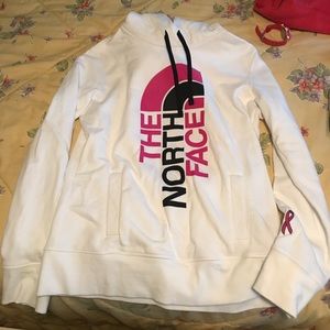 White north face sweat shirt.