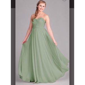 Long bridesmaid dress in sage green