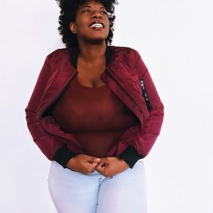 Burgundy Bomber Jacket
