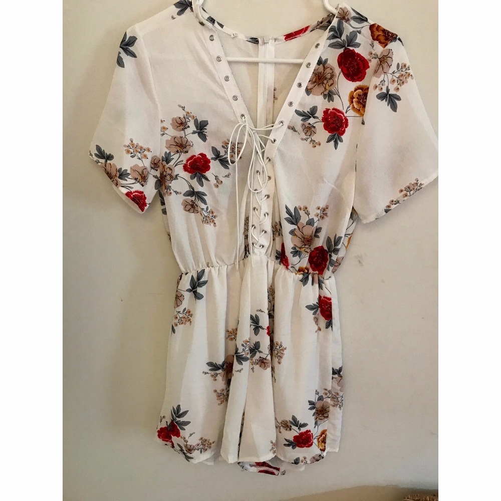White floral romper