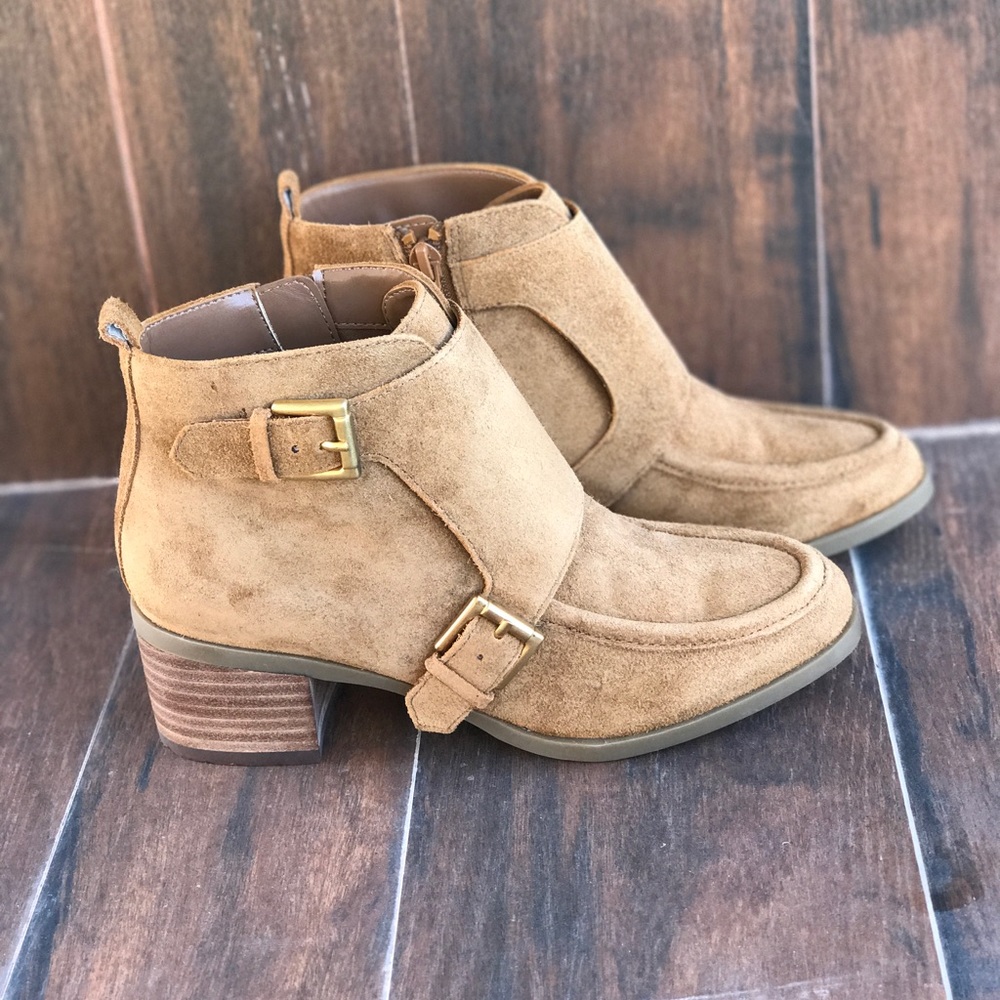 Monk Strap Suede Ankle Bootie - Picture 2 of 5