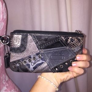 Coach Black Patchwork Wrislet Wallet