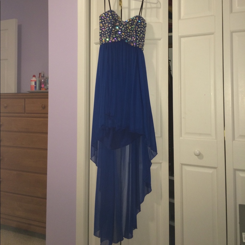 Blue high low dress
