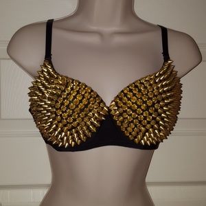 Gold and black studded bra size 36