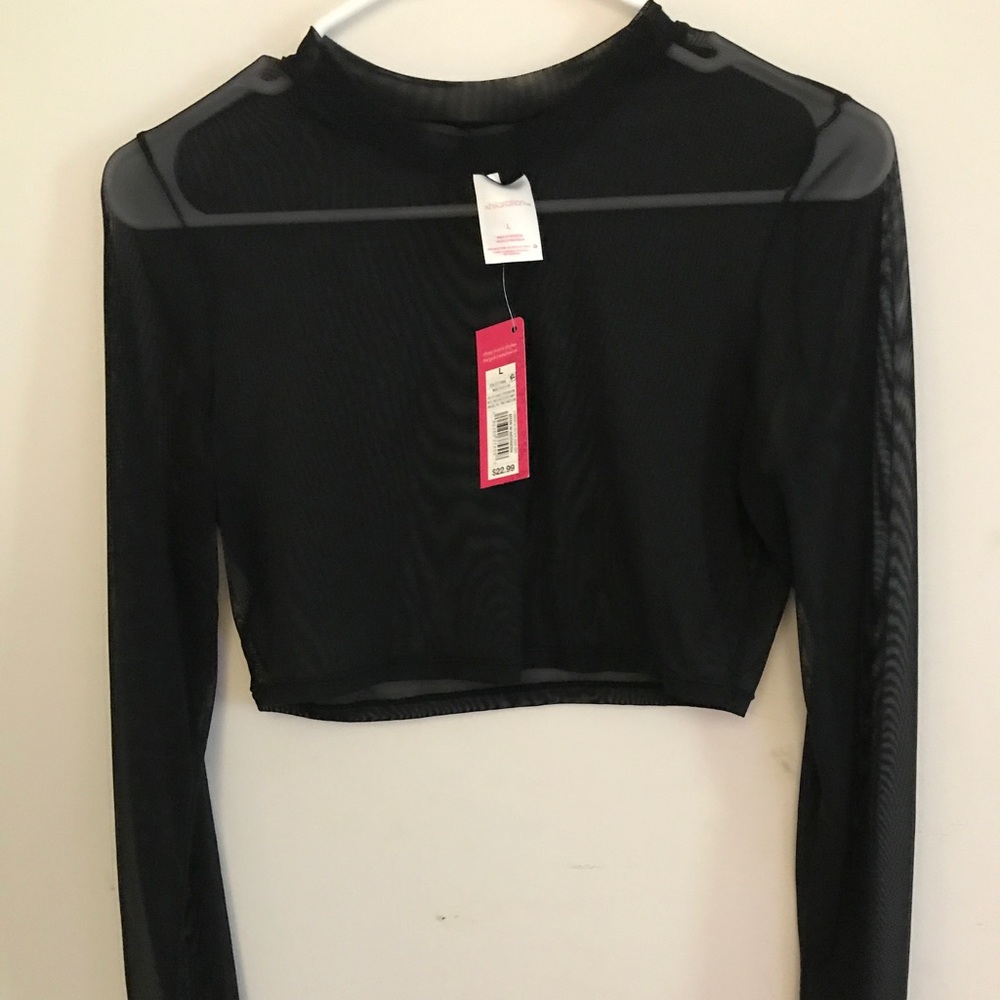 Long sleeve mesh top