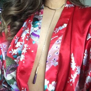 Handcrafted necklace with iridescent crystal