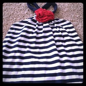 Halter navy/white dress size 6x EUC