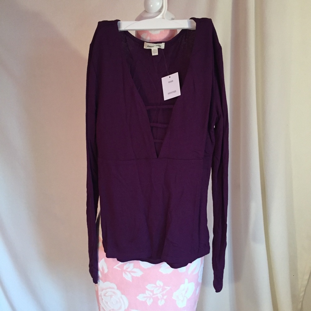 Urban Outfitters Purple V-Neck Long Sleeve