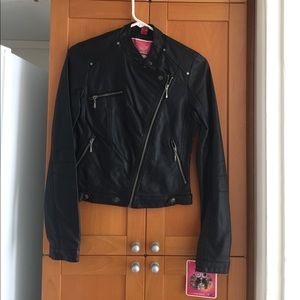 Faux leather black jacket.