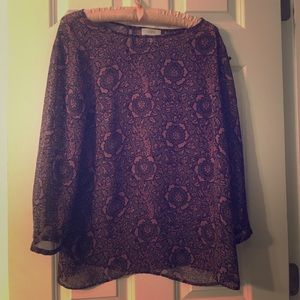 Loft medium floral sheer shirt