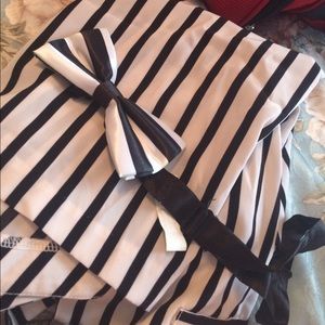 Black and white striped bow and blouse !