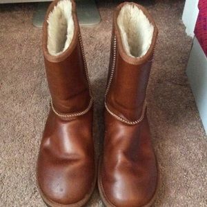 Brown leather uggs