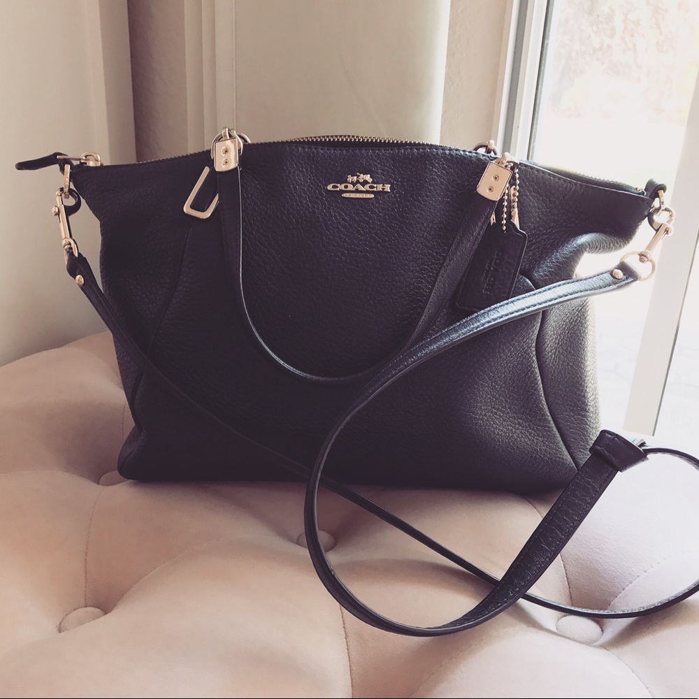 Coach leather Kelsey crossbody satchel navy