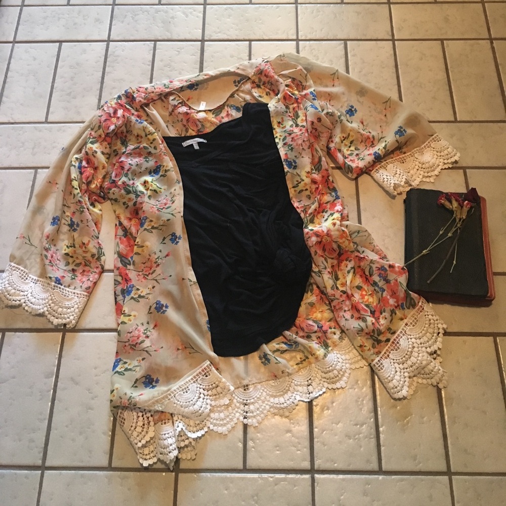 Floral Print Kimono size L
