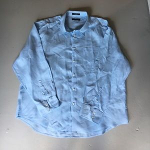 Geoffrey Beene Blue Linen Shirt XL