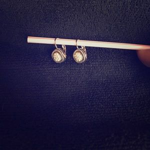 Silver stone earrings