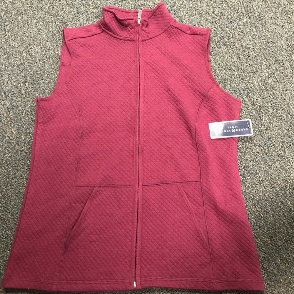 Red Burgundy Full Zip Vest