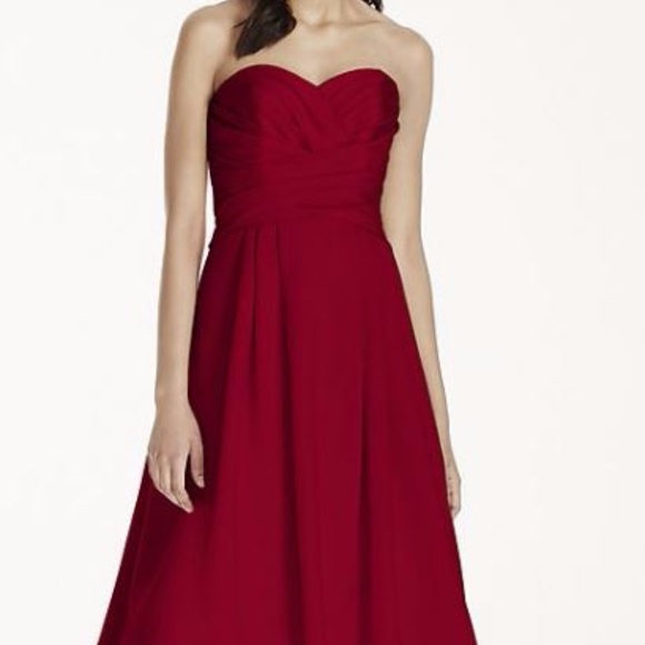 David's Bridal Dresses Davids Bridal Apple Red Bridesmaid Dress Poshmark