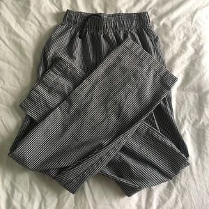 Like-new chef pants- checkered black and white