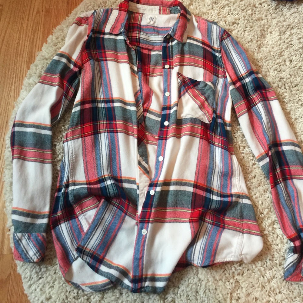 Gap Red and White Flannel