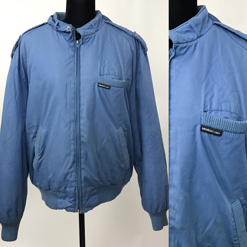 Vintage 80s Blue Members Only Bomber Jacket