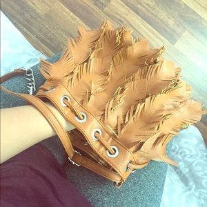 Carlos Santana brown fringe crossbody