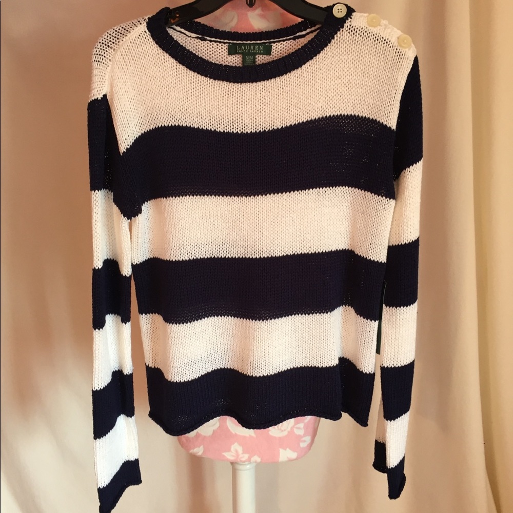 Ralph Lauren Blue/White striped sweater