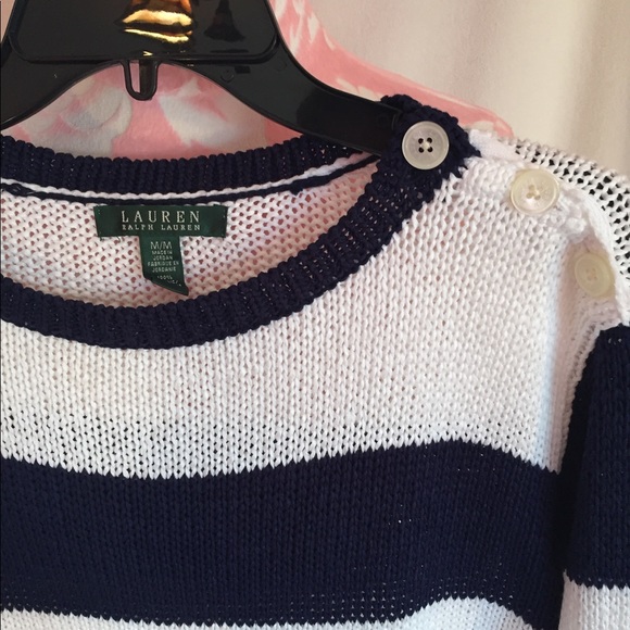 Ralph Lauren Blue/White striped sweater - Picture 4 of 6