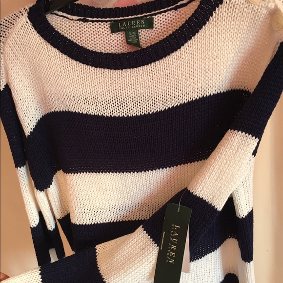 Ralph Lauren Blue/White striped sweater - Picture 6 of 6