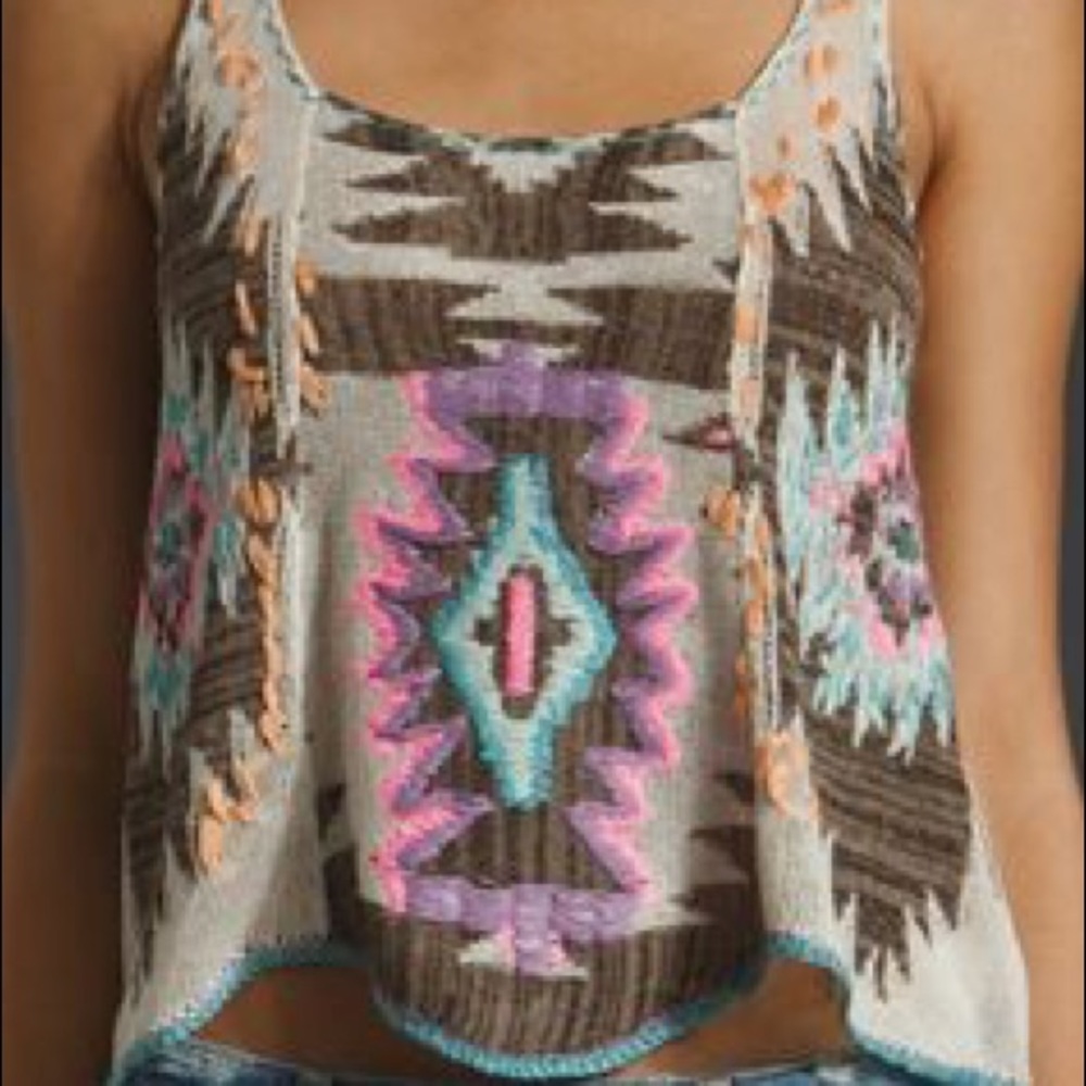Free People Aztec Print Sweater Tank
