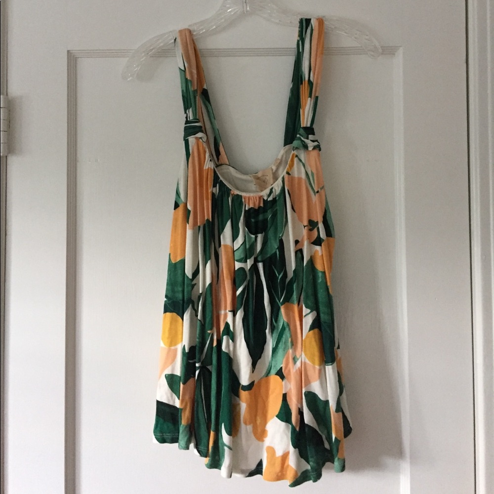 anthropologie floral knot top
