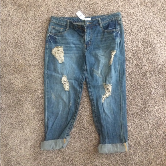 new midrise distressed jeans - Picture 1 of 2