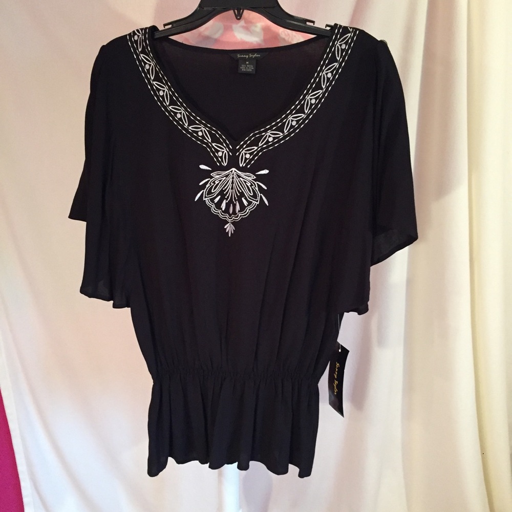 Sunny Taylor Black Top w/ cinched waist