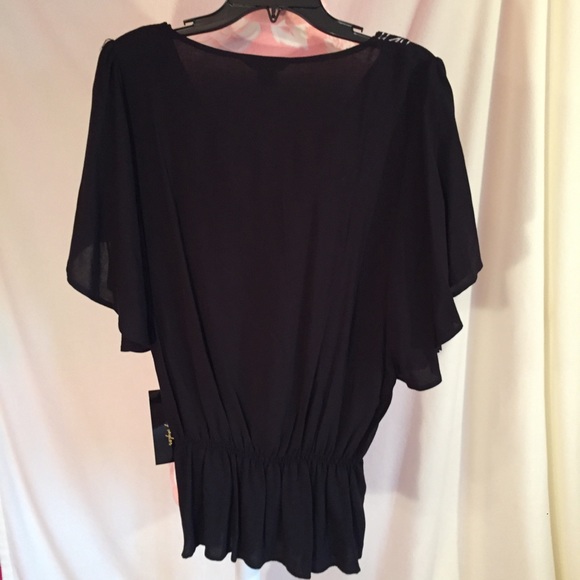 Sunny Taylor Black Top w/ cinched waist - Picture 5 of 5