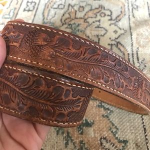 Vintage leather tooled belt