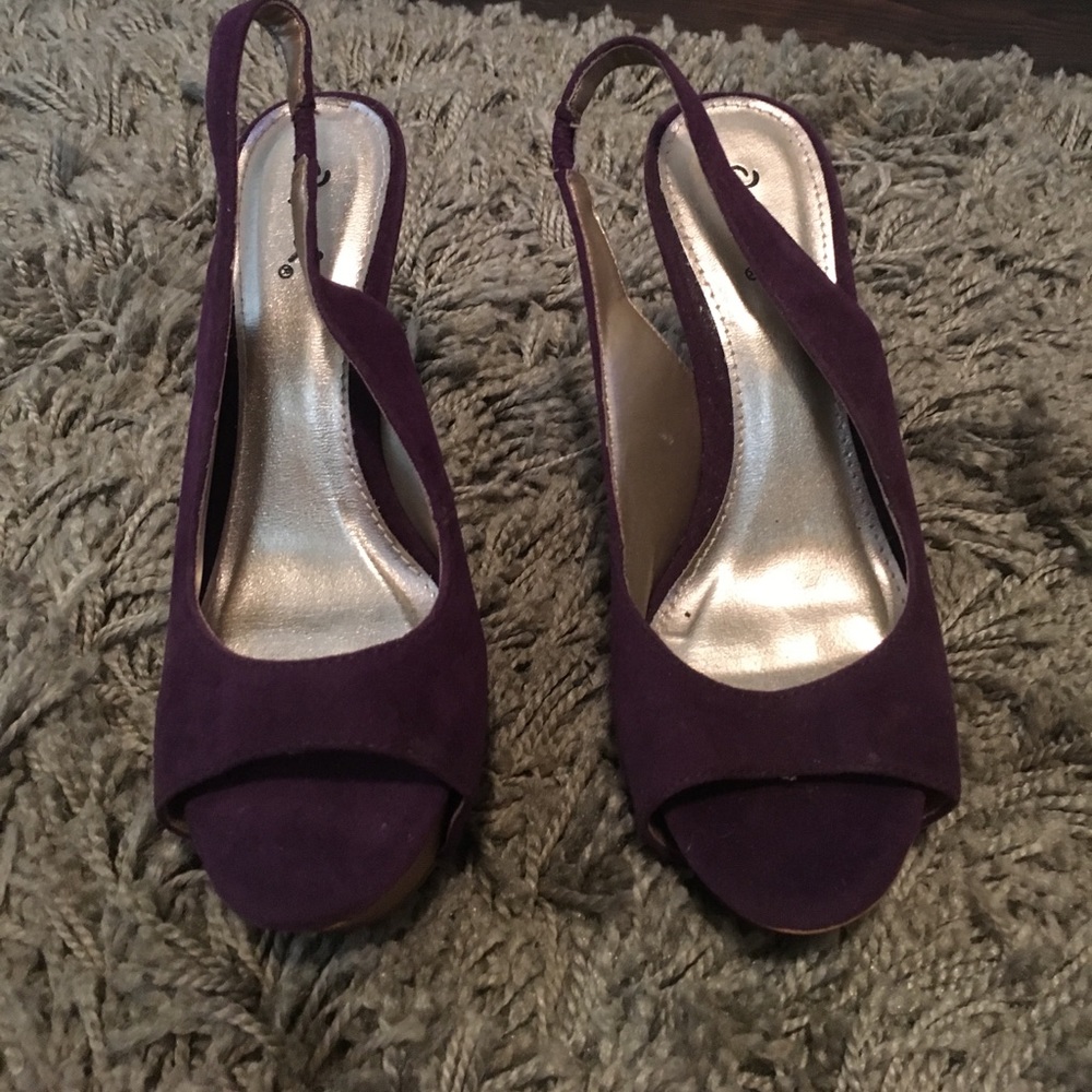 Purple platform heels