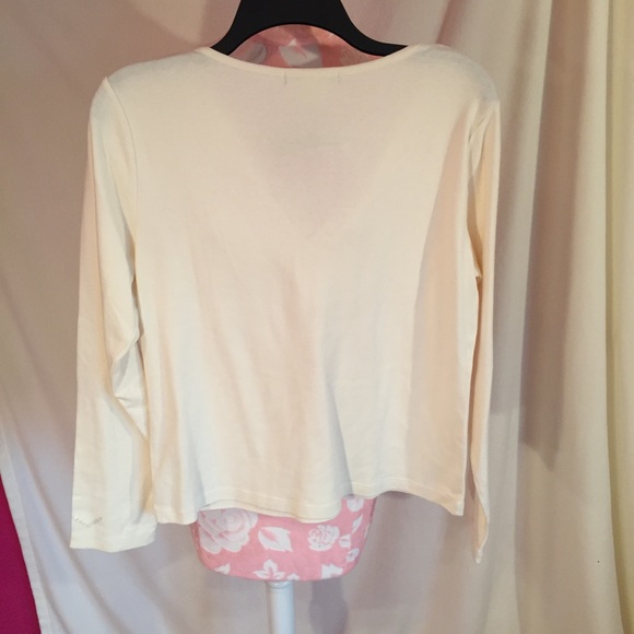 White Long-Sleeve Vneck - Picture 4 of 4