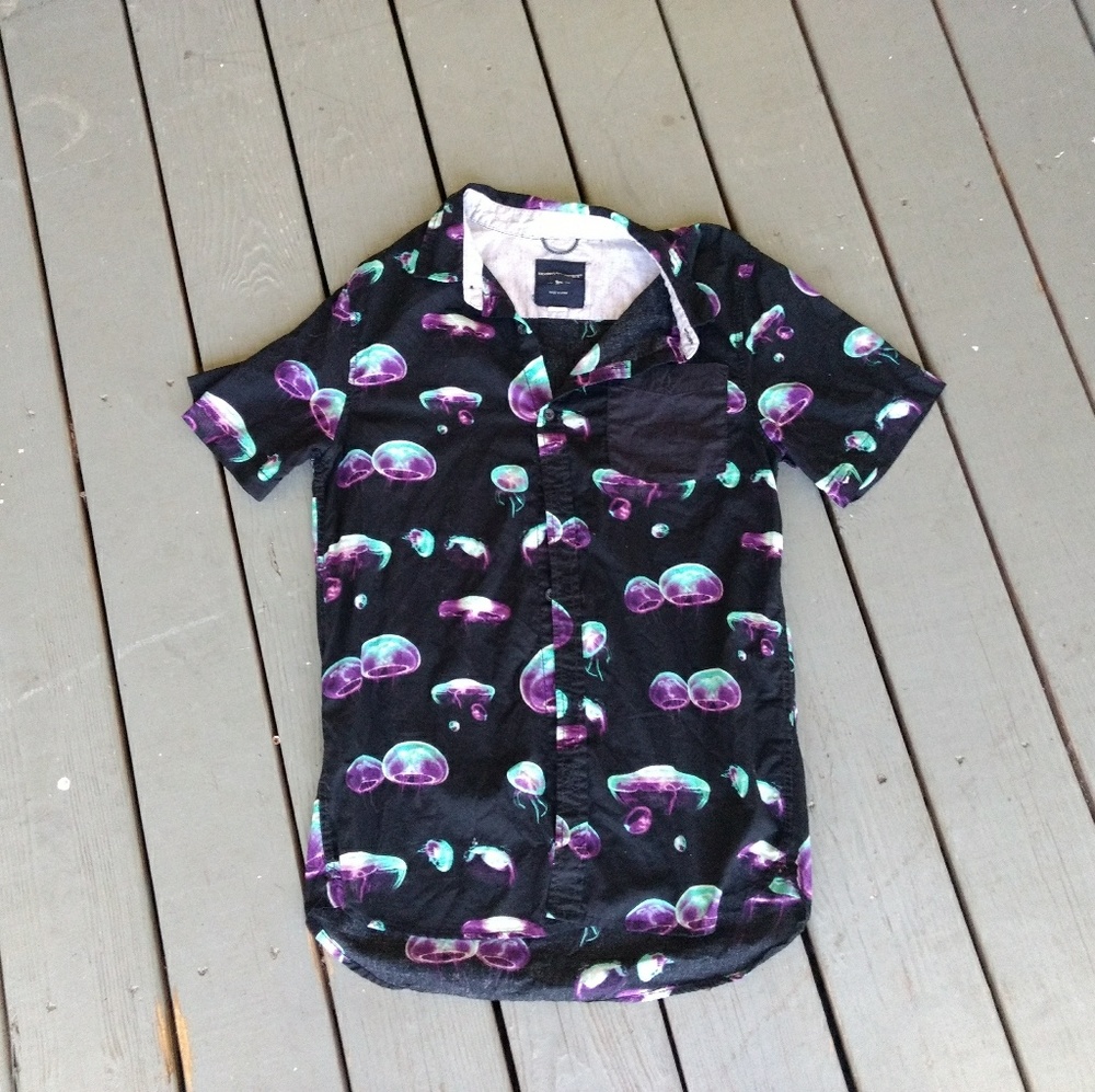Modern Amusement Men Jellyfish Black Shirt Medium