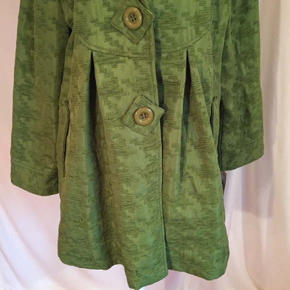Green Baby-Doll Peacoat - Picture 3 of 8